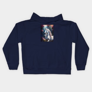 Unicorn with pink mane Kids Hoodie